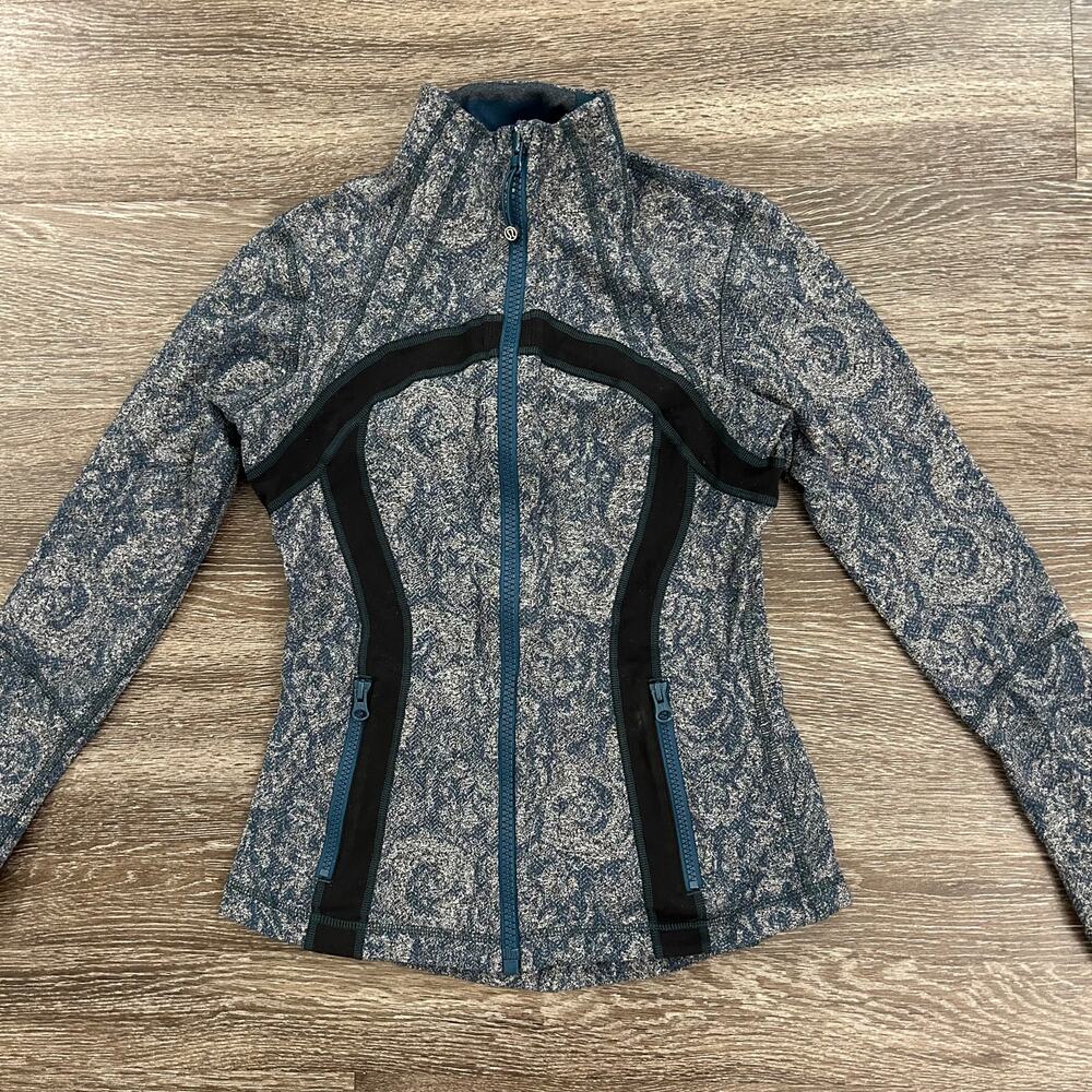 Lululemon Define Jacket Brushed Herringbone Alberta Lake Teal Zip